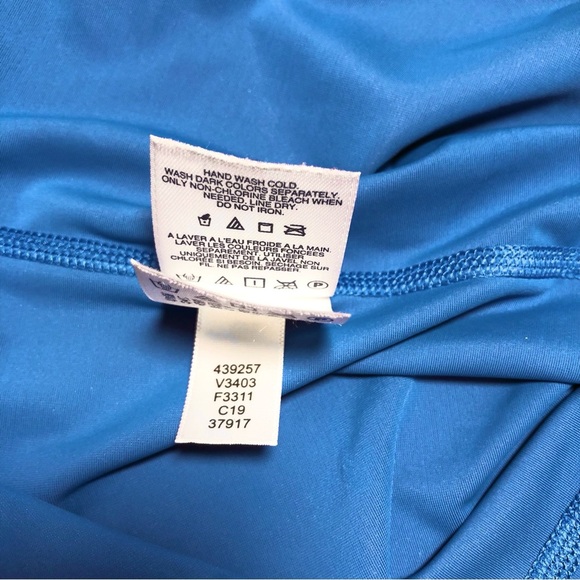 Lands' End Stretchy Mock Neckline Long Sleeve Blue Top L - Picture 12 of 12